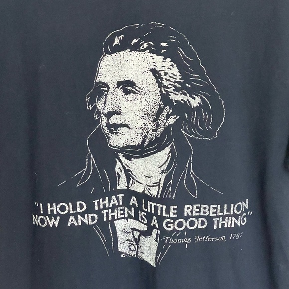 Vintage Y2K Thomas Jefferson Quote Graphic Black T Shirt Adult size Medium - Picture 2 of 5